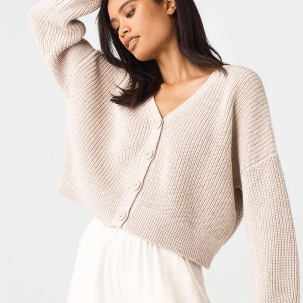 Vetta Capsule Chunky Cropped Cardigan in Donegal size M